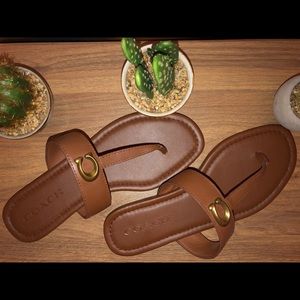 Coach ‘Jessie Sandal’ with Signature Buckle in Saddle